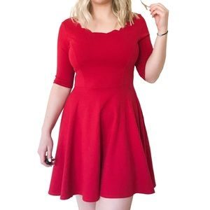 ✨✨Red Scallop Neckline Dress✨✨
